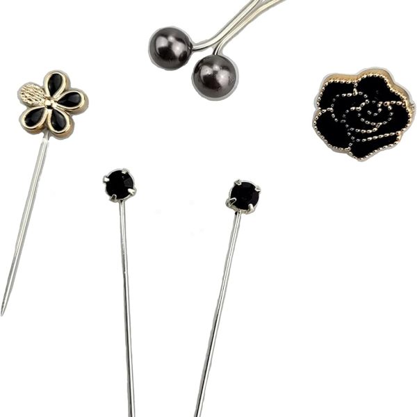 خرید عمده سوزن روسری مجلسی مشکی